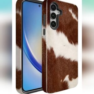 Brown and White Cowprint Phone Case